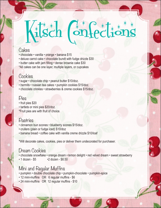 Kitsch Confections - Baked Goods menu 1 of 2